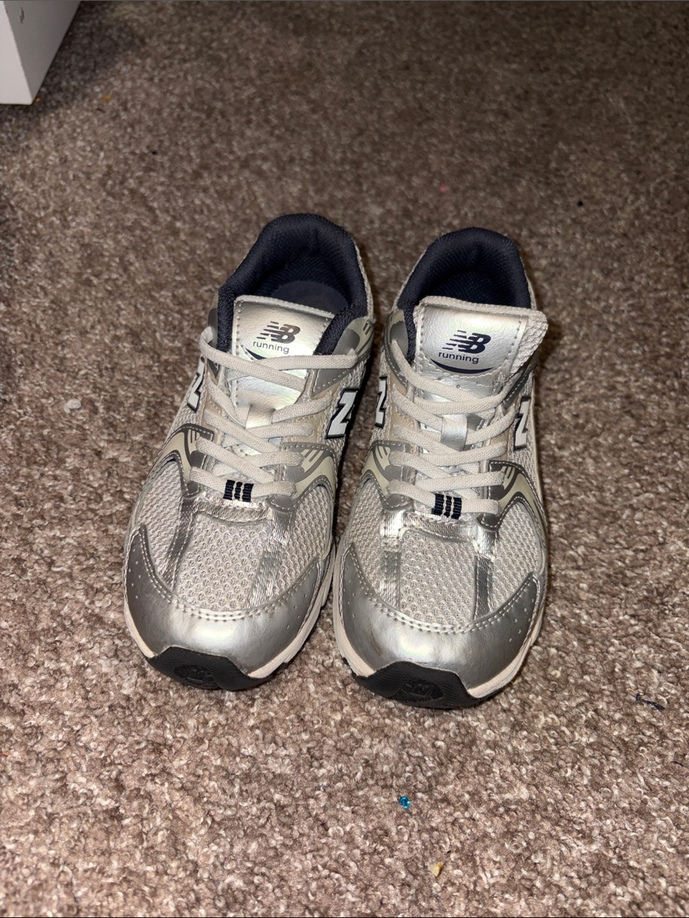 New Balance Silver and white